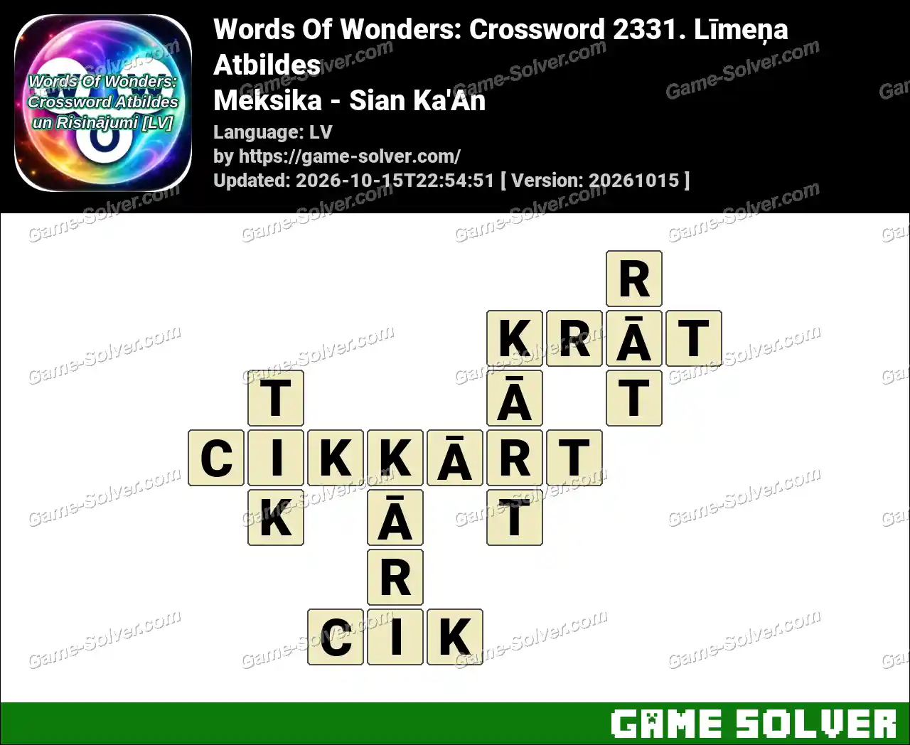 Words Of Wonders: Crossword 2331. Līmeņa Atbildes – Meksika – Sian Ka’An
